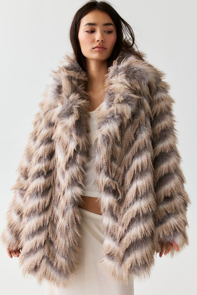 Azalea Wang Miette Oversized Faux Fur Jacket #1