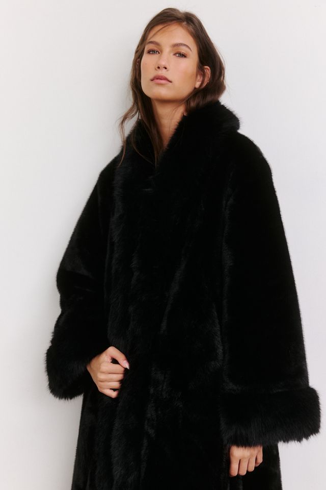 Azalea Wang Josefina Long Faux Fur Trench Coat #1