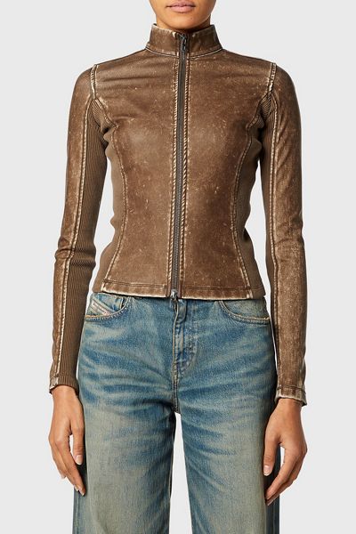 Diesel T-Hunter Faux Leather Biker Jacket