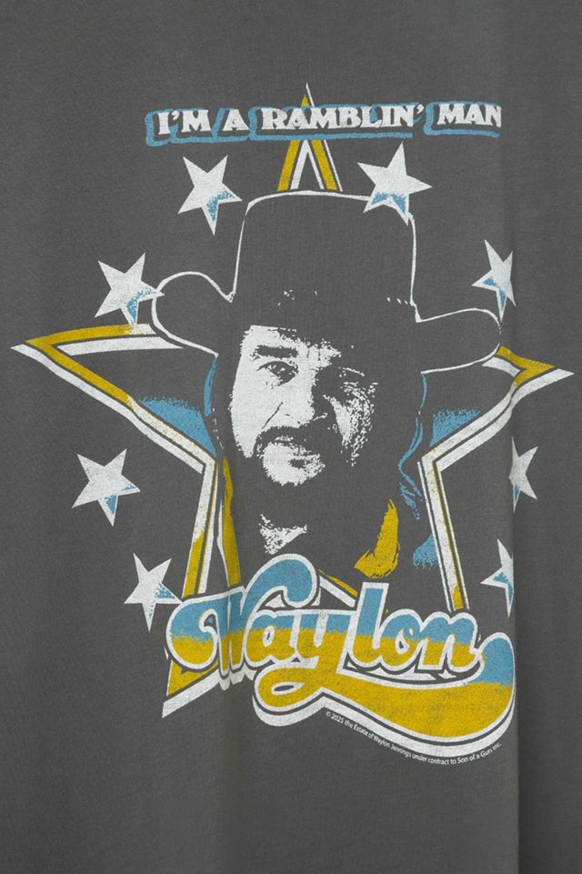 Junk Food Waylon Jennings I'm a Ramblin' Man Oversized Tee #2
