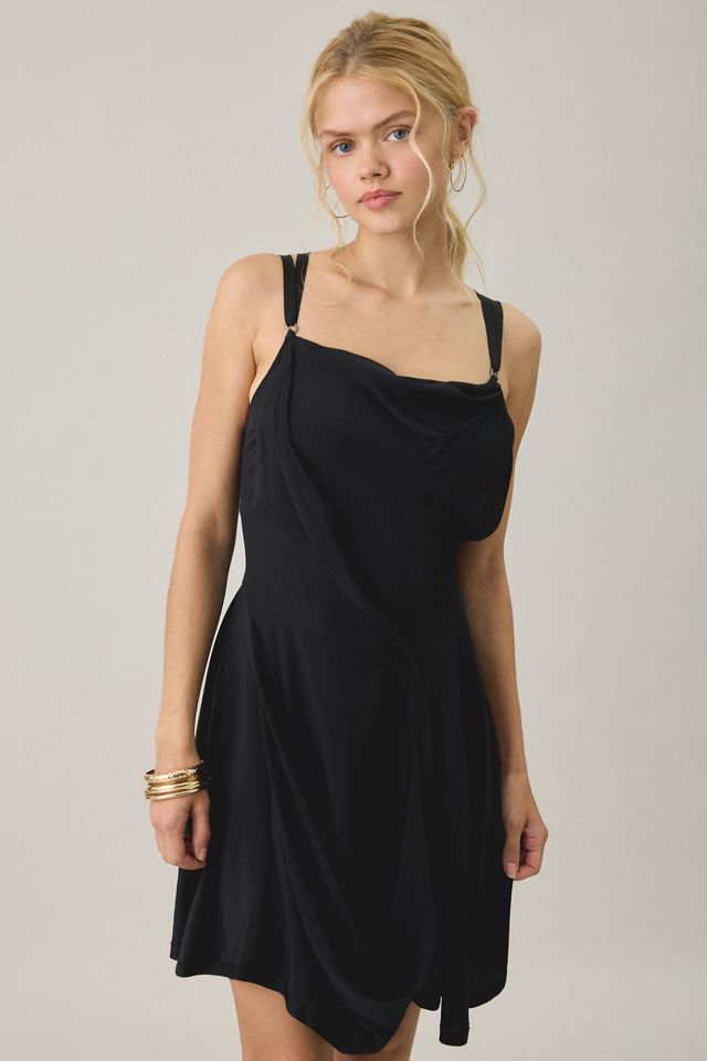 AllSaints Claire Asymmetrical Draped Strappy Mini Dress #2