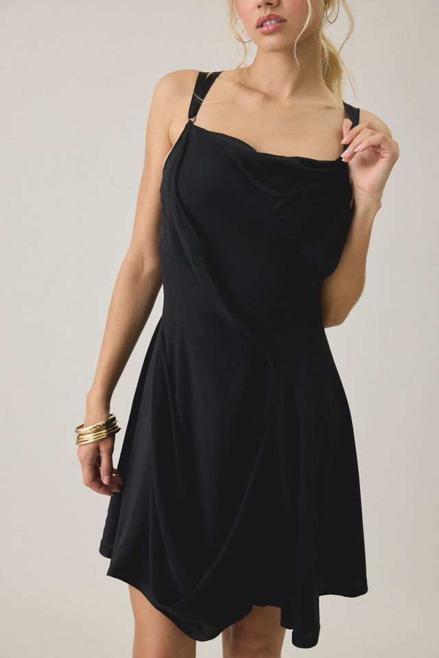 AllSaints Claire Asymmetrical Draped Strappy Mini Dress #4