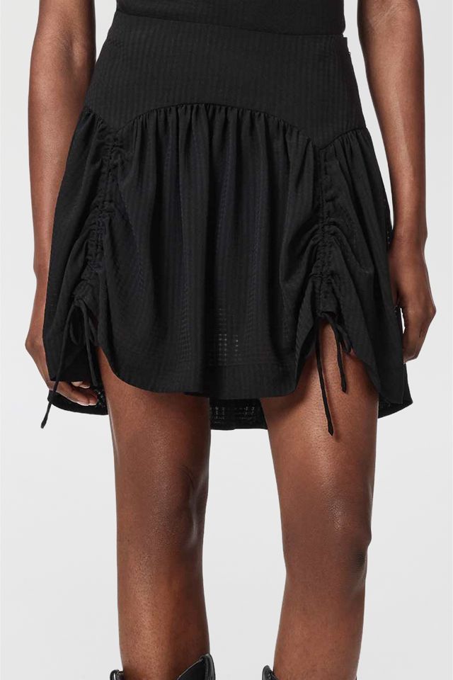 AllSaints Aria Check Ruched Tie Mini Skirt #2
