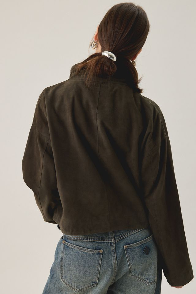 AllSaints Ryder Funnel Neck Suede Jacket #2