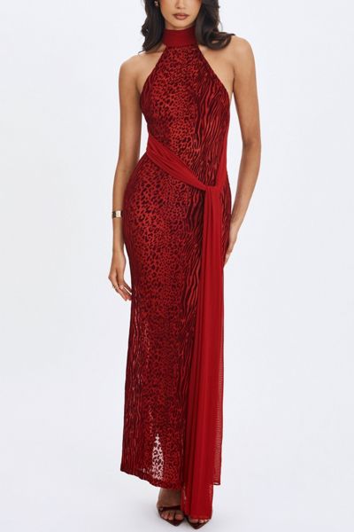 strapless open back dress Red Velvet Turtleneck Dress Dark Blue / US 10 main image 0