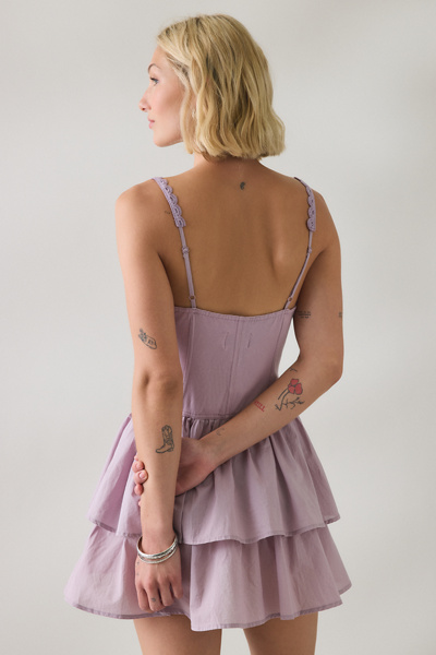 BDG Sweet Talker Lace Trim Corset Mini Dress