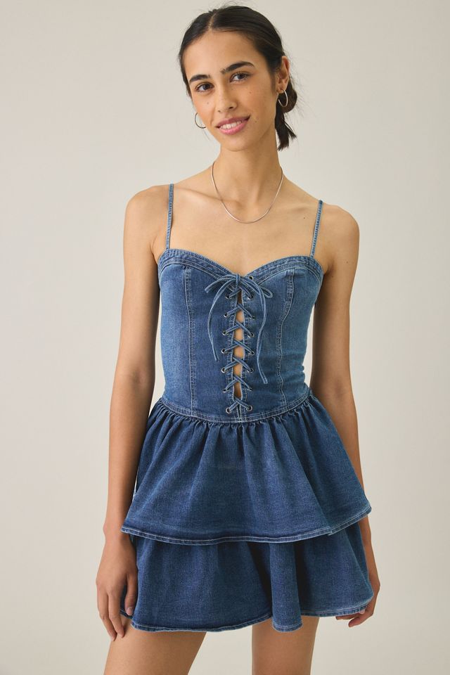 BDG Sweet Talker Denim Corset Mini Dress #1