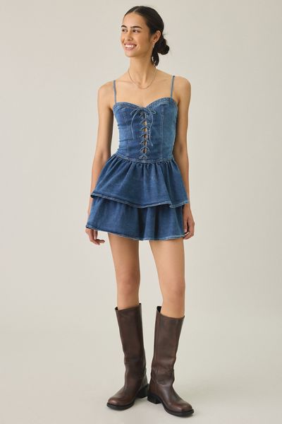 Mini-robe corset en denim Sweet Talker BDG