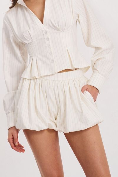Miss Circle Sylvie Pinstripe Bubble Short