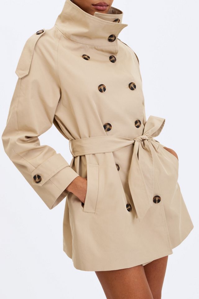 Miss Circle Vanetta High Collar Mini Trench Coat #1