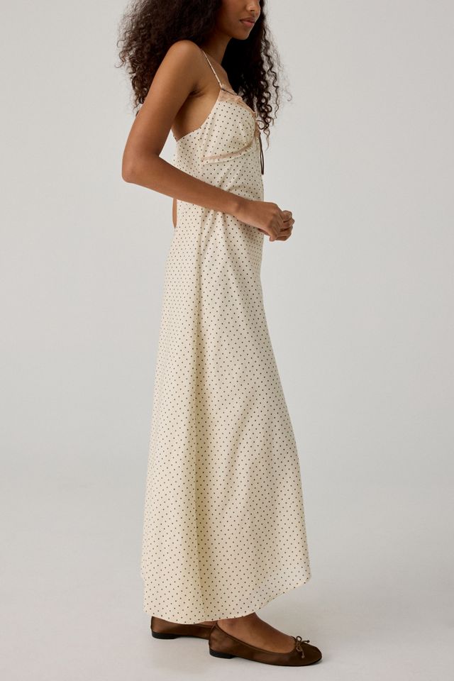 Kimchi Blue Posey Asymmetric Lace Trim Slip Midi Dress #3