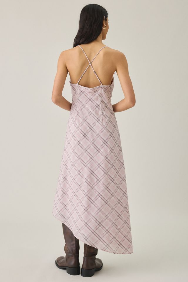 Kimchi Blue Posey Asymmetric Lace Trim Slip Midi Dress #1