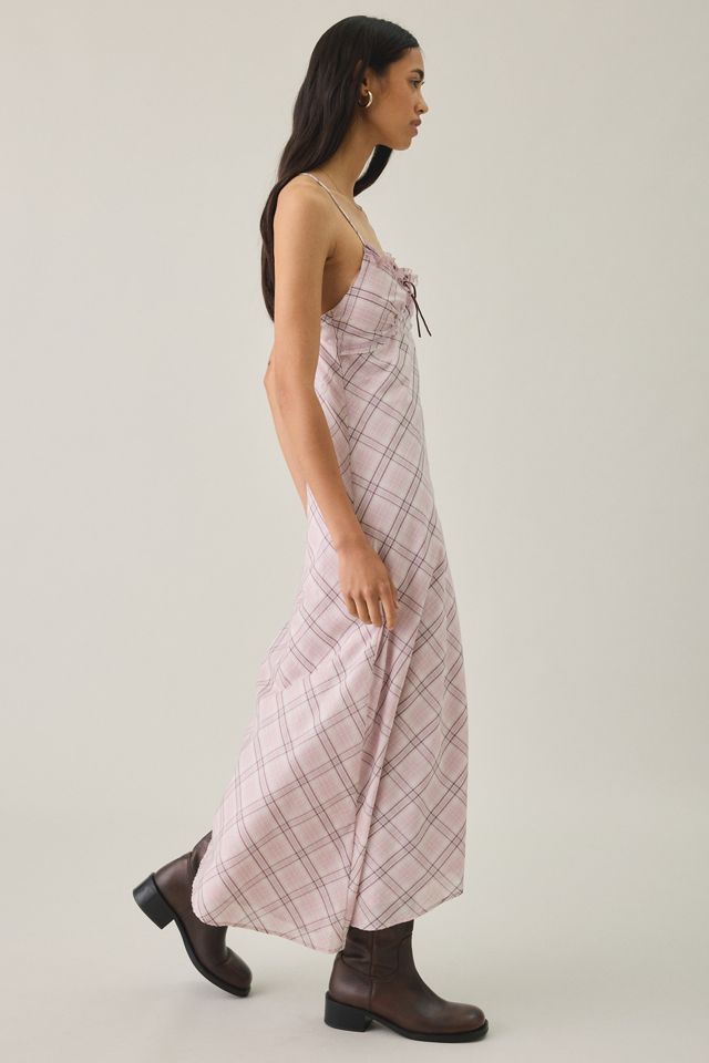 Kimchi Blue Posey Asymmetric Lace Trim Slip Midi Dress #3