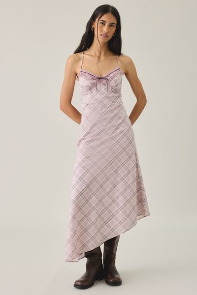 Robe mi-longue asymétrique Posey à bordure en dentelle Kimchi Blue