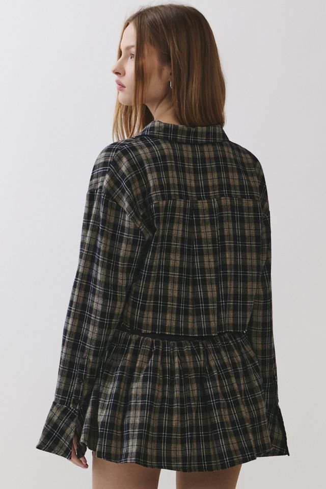 Personal Code Paloma Cropped Plaid Button Down Shirt #4