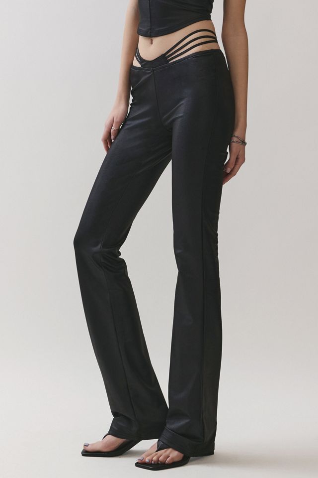 Personal Code Roxie Stretchy Coated Jersey Cut Out Pants #2