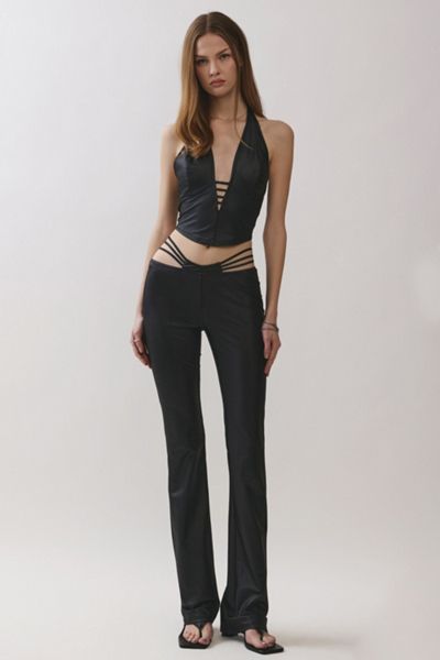 Personal Code Roxie Stretchy Coated Jersey Cut Out Pants
