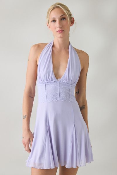 Kimchi Blue First Dance Plunging Halter Neck Mini Dress