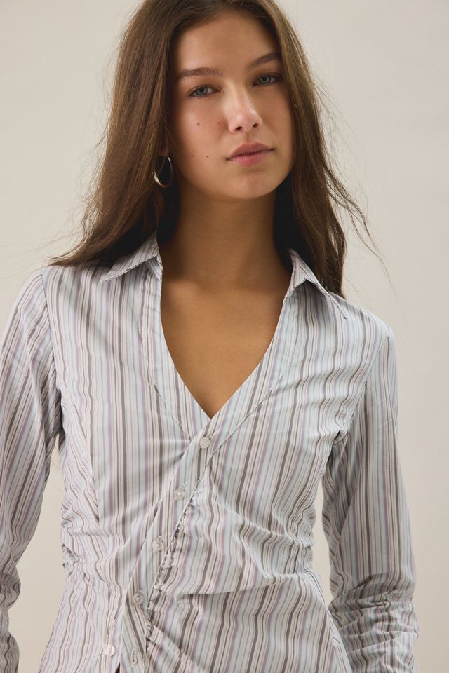 Chemise boutonnée ajustée asymétrique UO Leilani #2