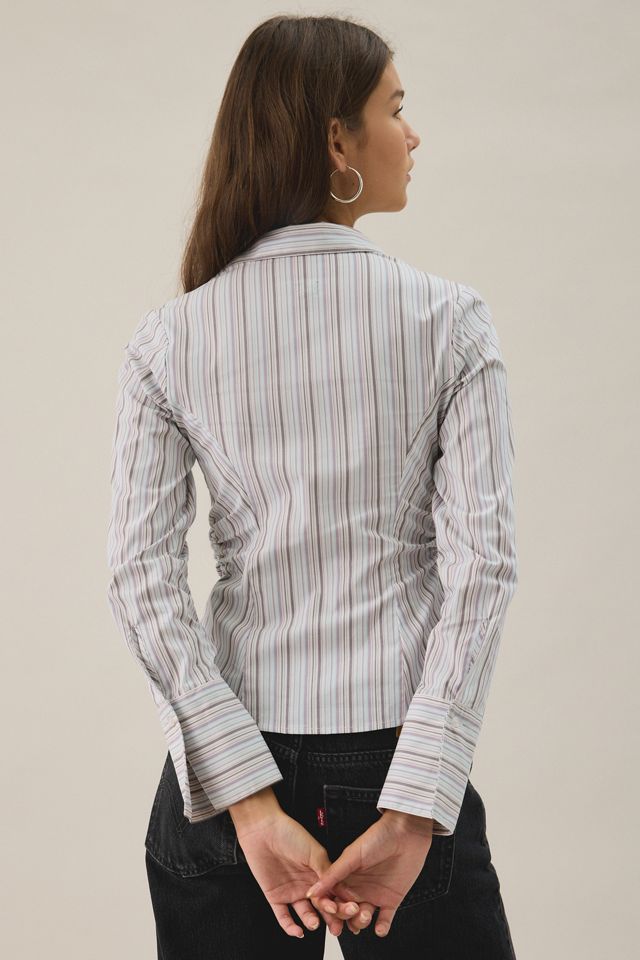 Chemise boutonnée ajustée asymétrique UO Leilani #3