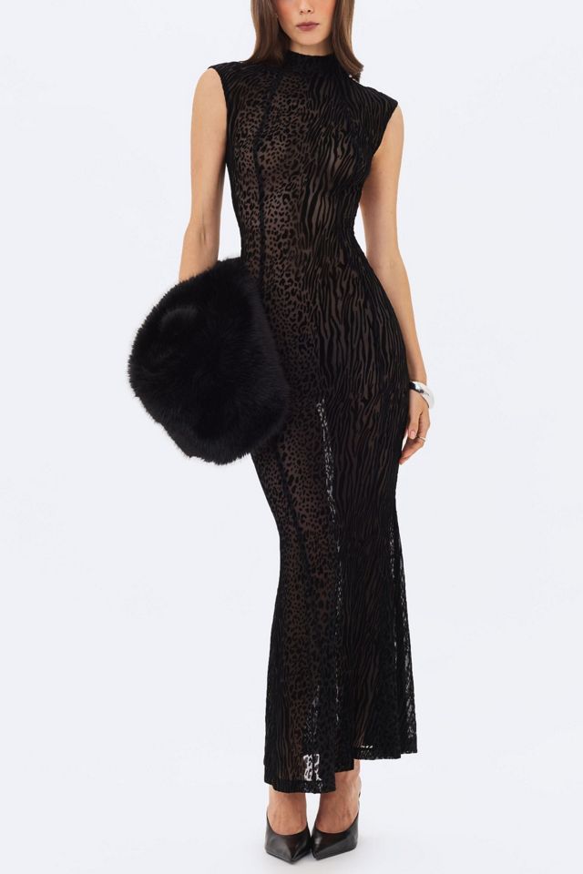 Miss Circle Tyanna Burnout Velvet Mesh Maxi Dress #2