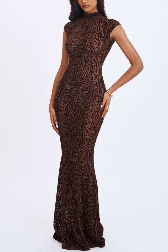 Miss Circle Tyanna Burnout Velvet Mesh Maxi Dress #2