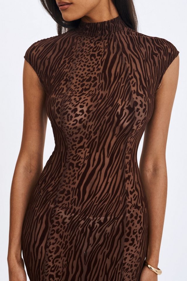 Miss Circle Tyanna Burnout Velvet Mesh Maxi Dress #3