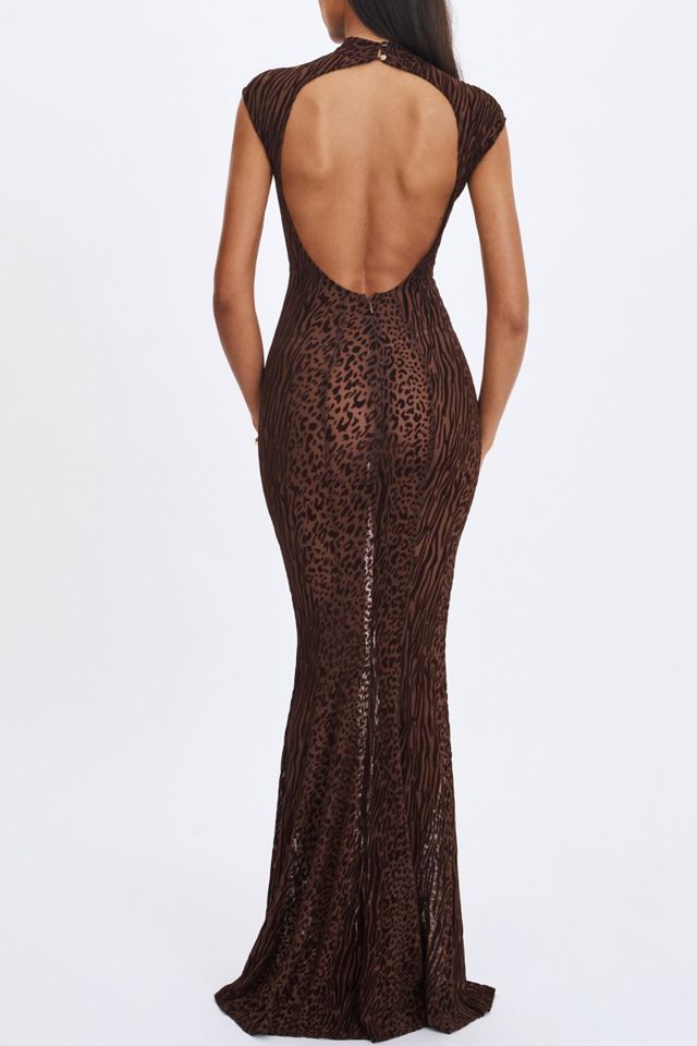 Miss Circle Tyanna Burnout Velvet Mesh Maxi Dress #4
