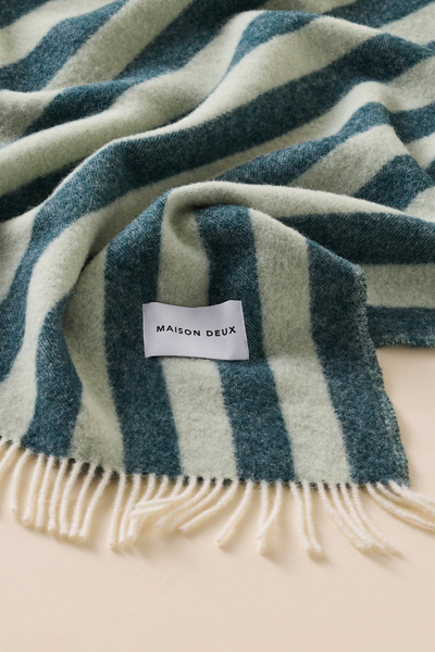 Maison Deux Candy Wrap Striped Wool Throw Blanket