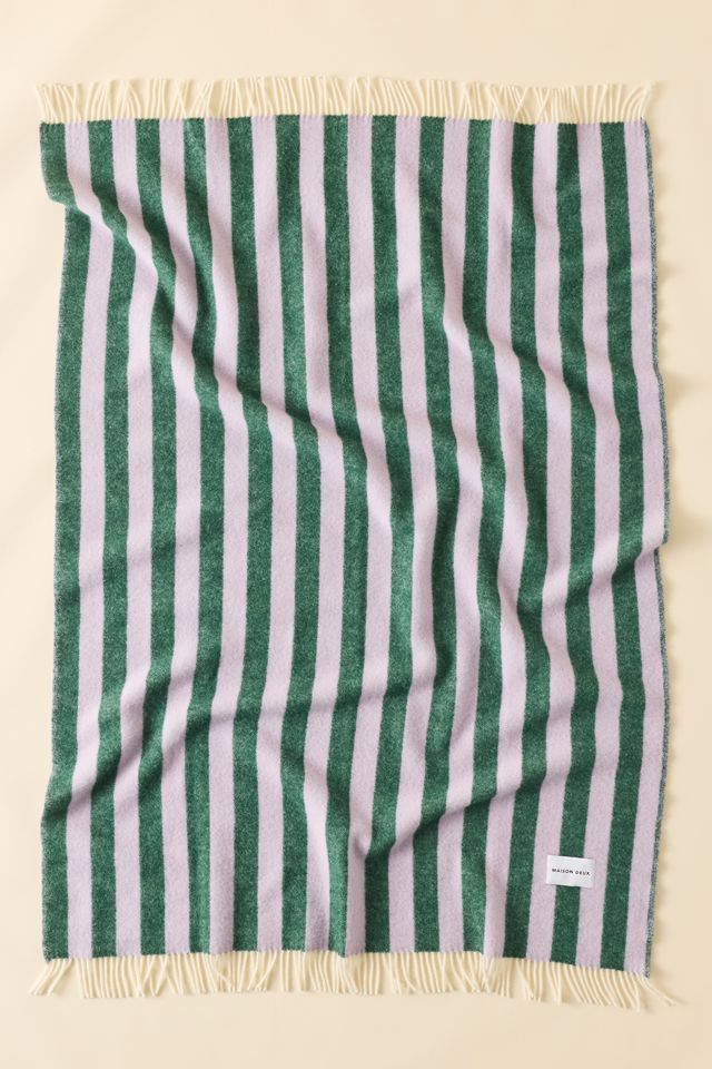 Maison Deux Candy Wrap Striped Wool Throw Blanket #1
