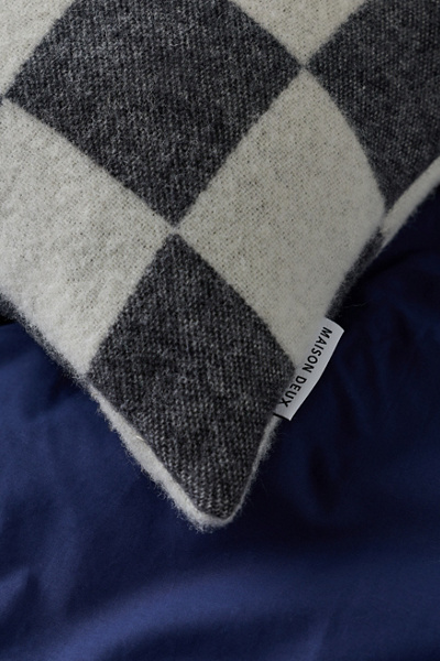 Maison Deux Checkerboard Wool Throw Pillow Case
