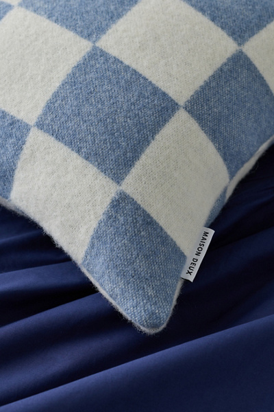 Maison Deux Checkerboard Wool Throw Pillow Case