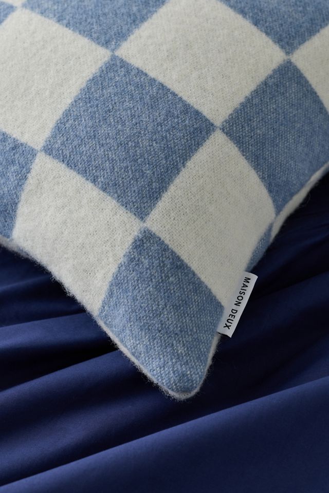 Housse de coussin en laine à damier Maison Deux #1