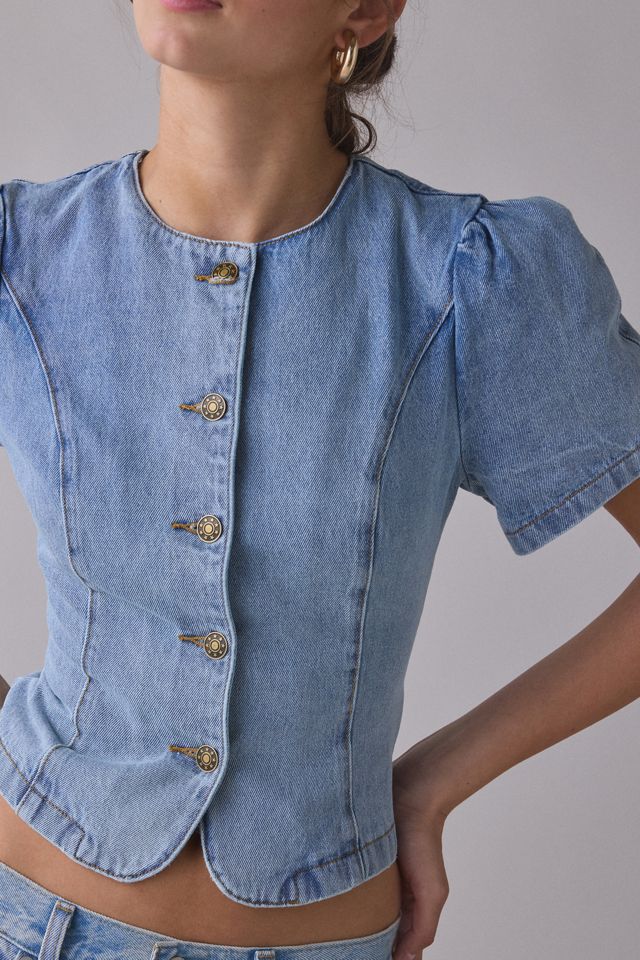 Blouse Lioness Femme à manches courtes boutonnée à l'avant #1