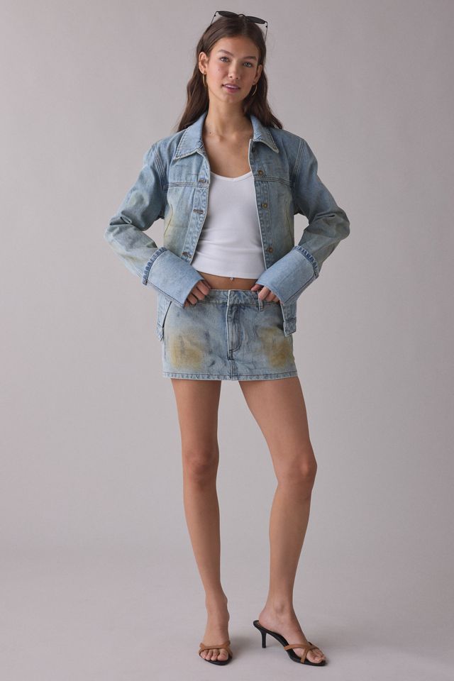 Lioness Rhode Denim Low-Rise Mini Skort #1