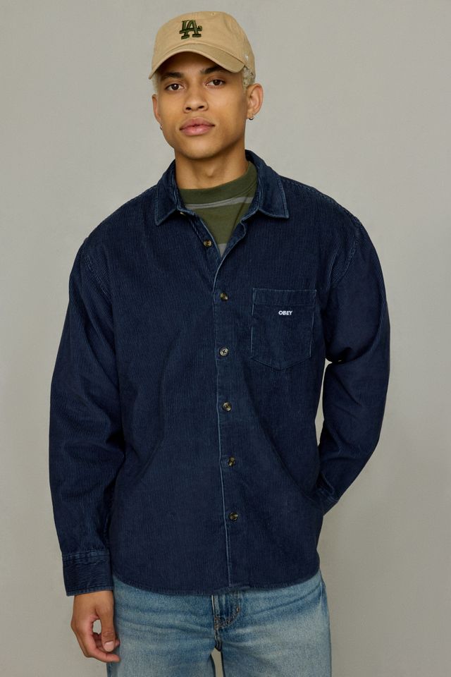Chemise tissée à manches longues en velours côtelé OBEY #2