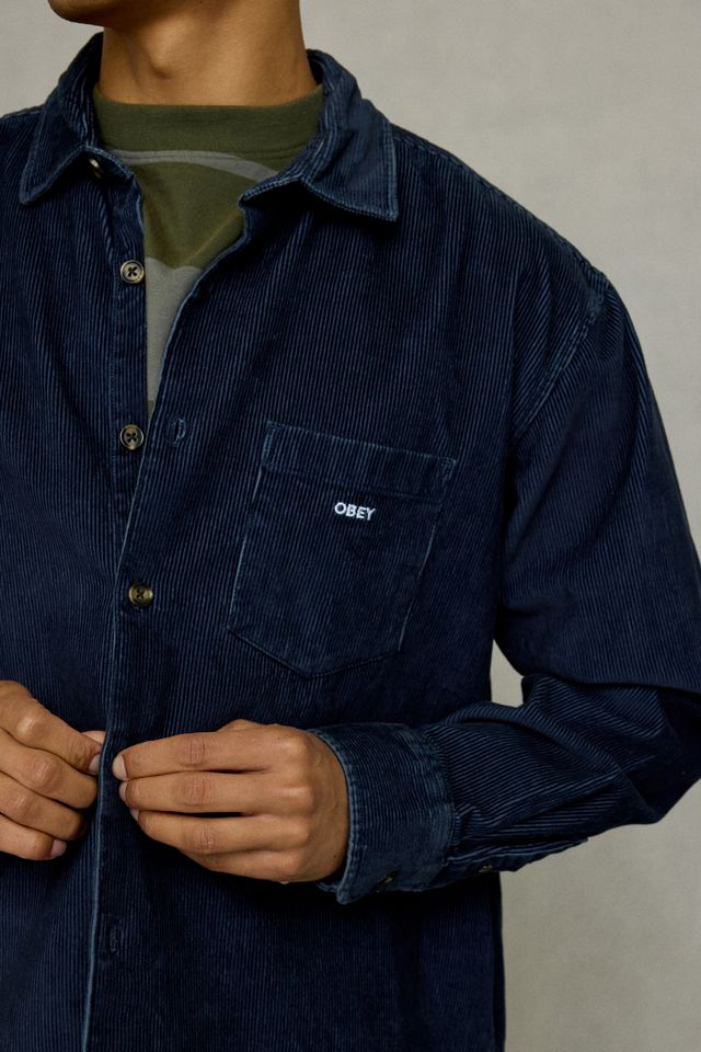 Chemise tissée à manches longues en velours côtelé OBEY #3