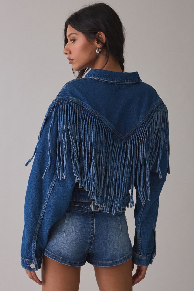 AllSaints Marlene Western Tassel Denim Jacket #1