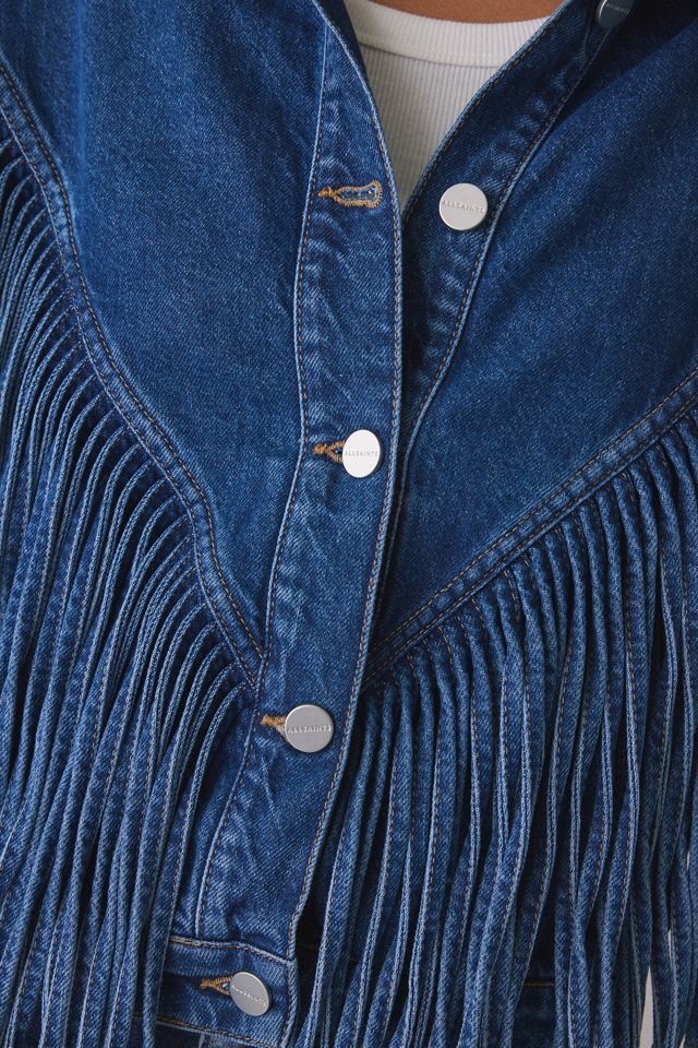 AllSaints Marlene Western Tassel Denim Jacket #2