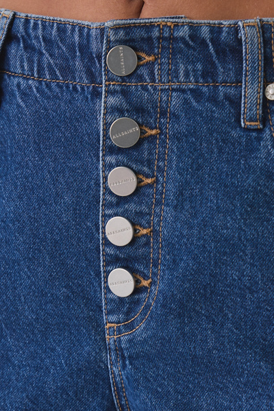 AllSaints Tay Button Fly Mid-Rise Denim Shorts