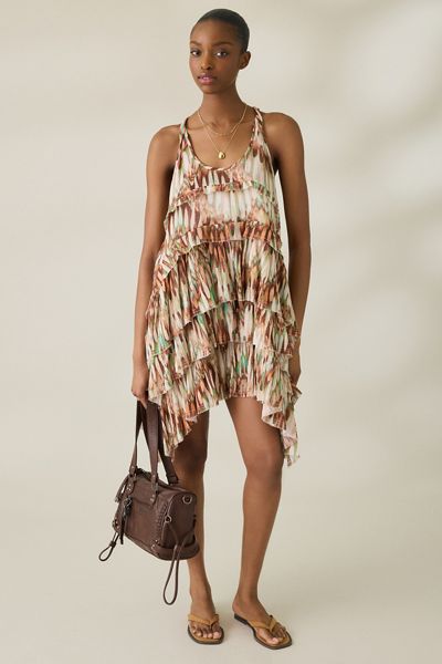 Diesel De-Odry-S Lace Trim Denim Mini Dress | Urban Outfitters
