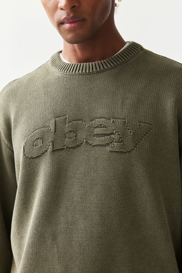 OBEY Speed Logo Fade Wash Crew Neck Sweater #2