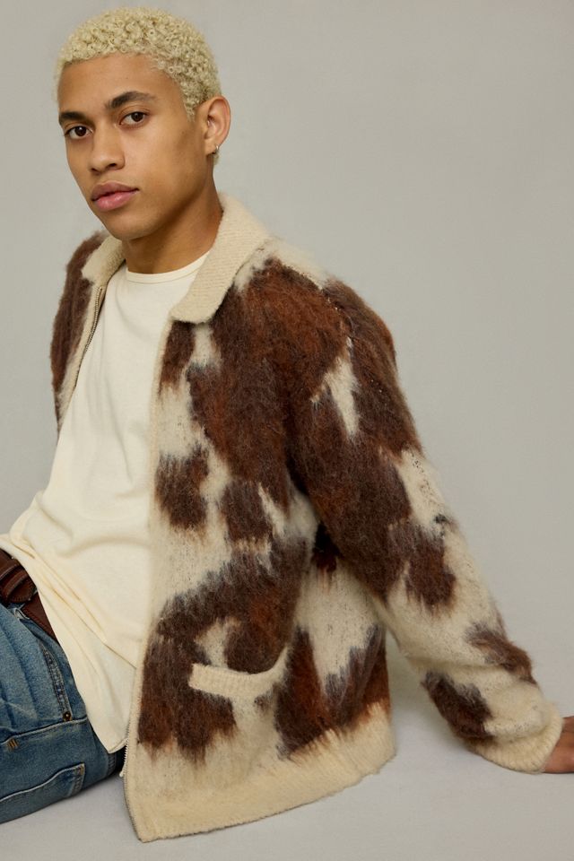 OBEY Cow Pattern Zip Sweater #1