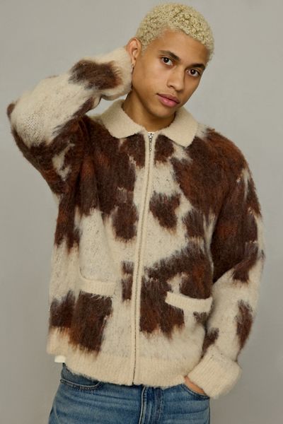 OBEY Cow Pattern Zip Sweater