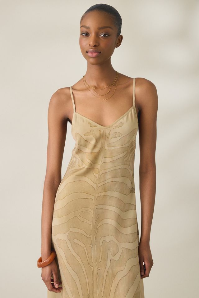 AllSaints Leona Zebra Bias Cut Slip Maxi Dress #1