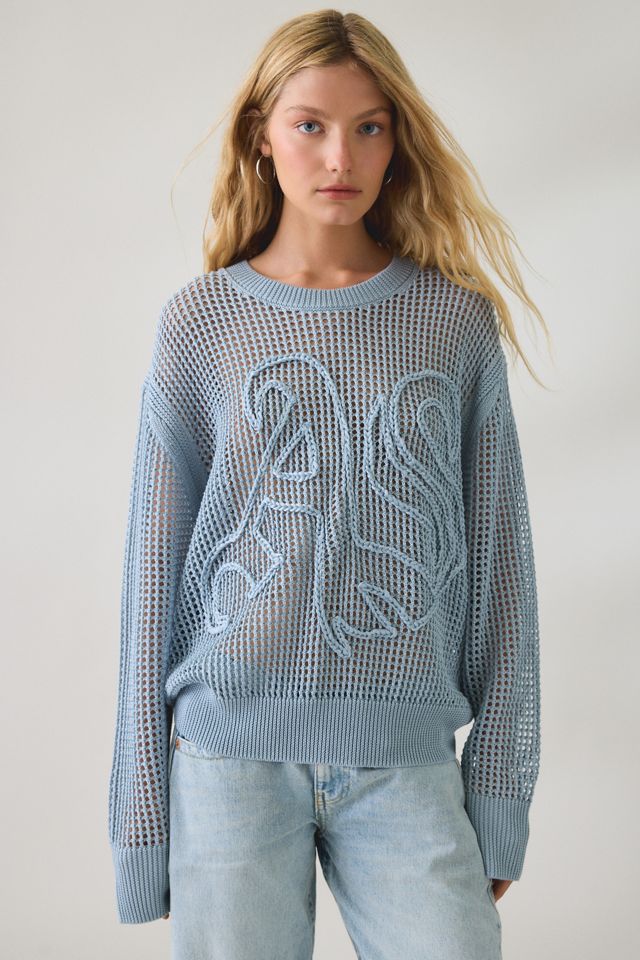 AllSaints Raelyn Open Stitch Knit Crew Neck Sweater #1