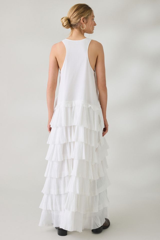 allsaints cavarly tiered ruffle maxi dress Cavarly Tiered Ruffle Maxi Dress Black