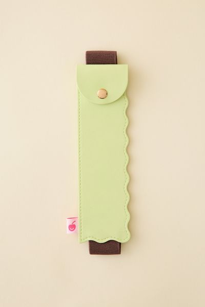 Saturday Sundae Swirls Elastic Band Vegan Leather Pen Holder