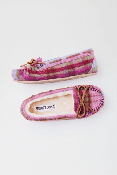 Minnetonka Cally Faux Fur Suede Moccasin Slipper