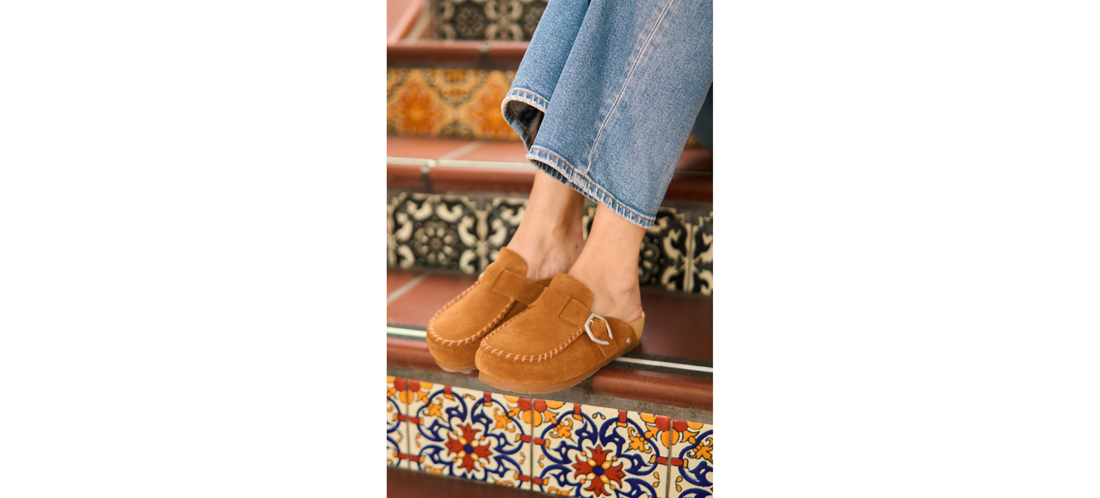 Minnetonka Suede Buckle Clog